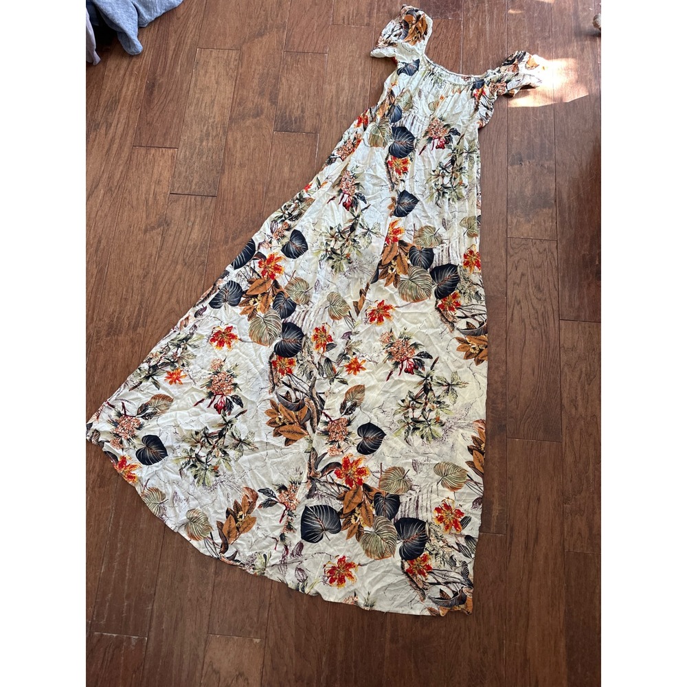 Tropical Floral Maxi Romper Dress High Slit festival Whimsical Fairy Large